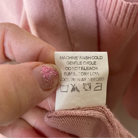 Pink Open Cardigan by Estrna Jane Flower Embroidery Size Large - Picture 6 of 7
